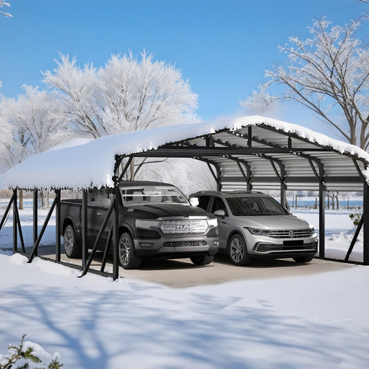 20x20FT Metal Carport, Heavy Duty Car Port Canopy with Aluminum Alloy Roof and Frame, Extra Large Carports Withstand Strong Wind or Heavy Rain, Suitable for Parking Pickup, Boat, Car, and Tractor