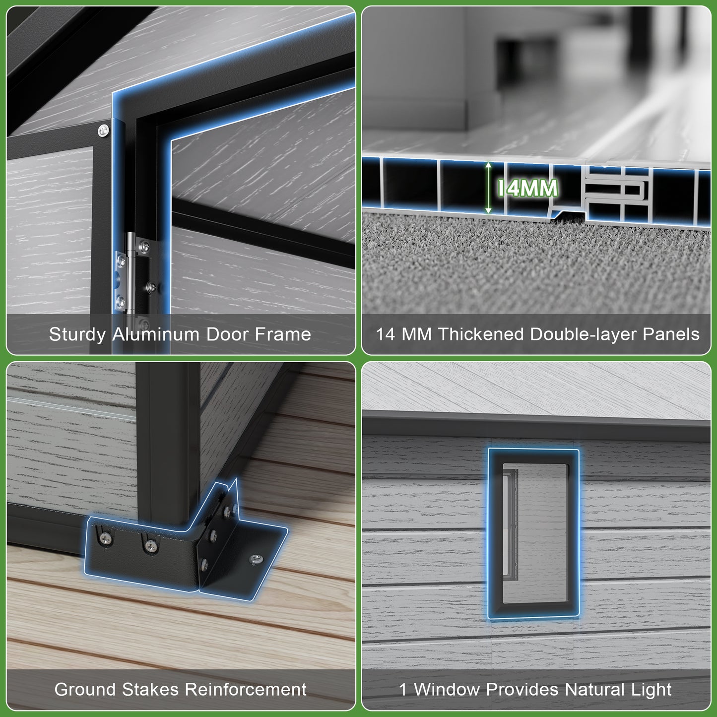 Sylviera 5×3 FT Resin Outdoor Storage Shed with Floor, Waterproof UV-Proof Plastic Garden Shed, Weather Resistant Backyard Storage for Tools & Bikes