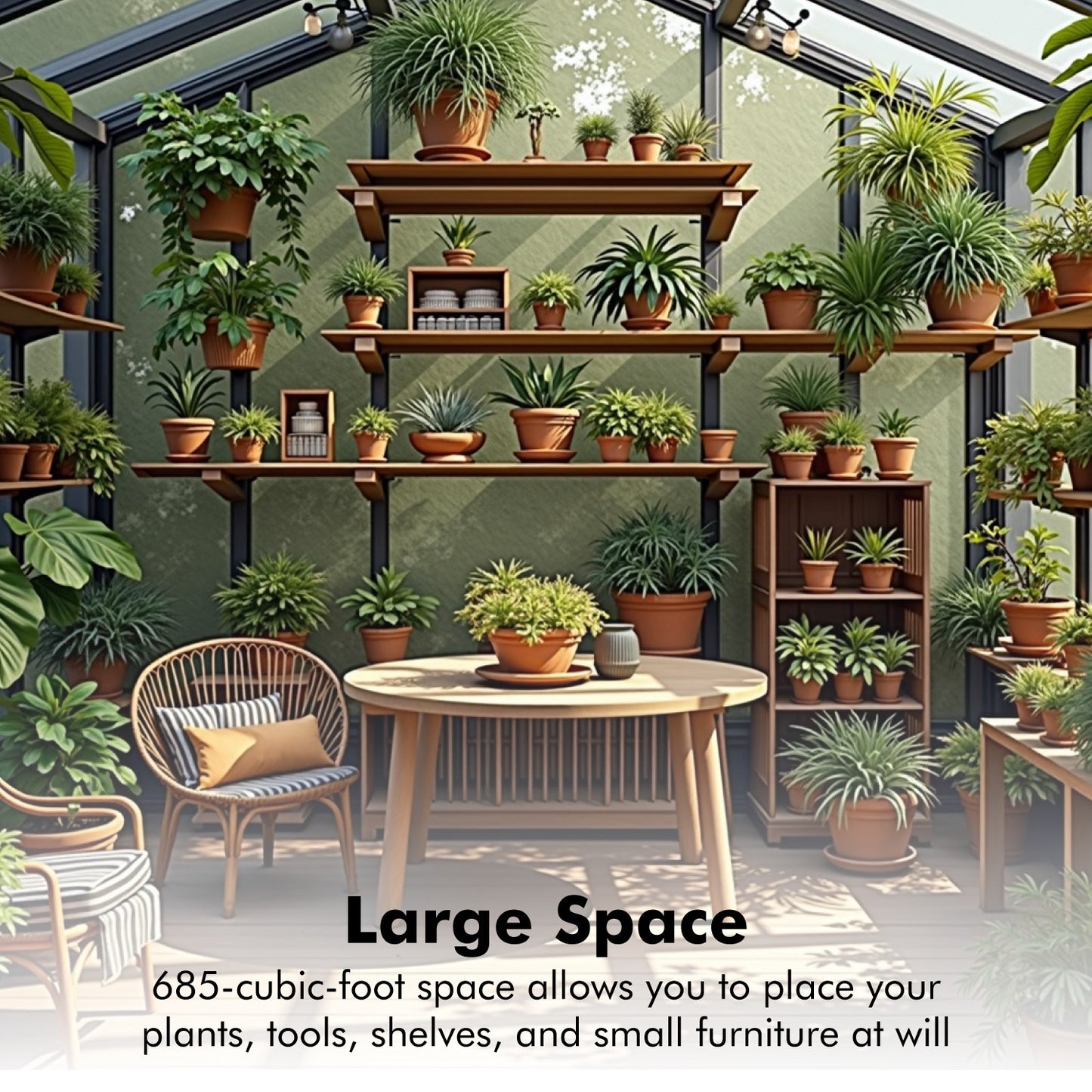 8×14FT Heavy Duty Greenhouse, Large Walk-in Green Houses for Outside and Winter Garden Planting, Enhanced Aluminum Greenhouse Kit Withstands Strong Wind or Heavy Snow to Protect Vegetables or Plants