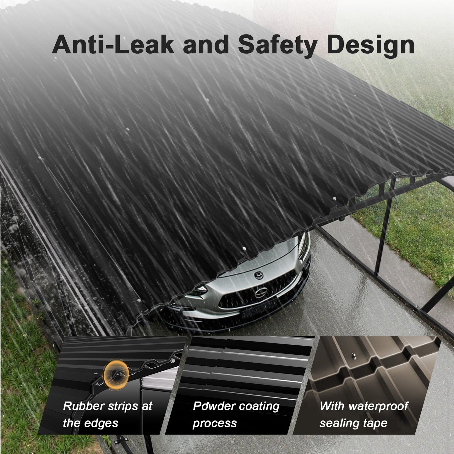 20x20FT Metal Carport, Heavy Duty Car Port Canopy with Aluminum Alloy Roof and Frame, Extra Large Carports Withstand Strong Wind or Heavy Rain, Suitable for Parking Pickup, Boat, Car, and Tractor
