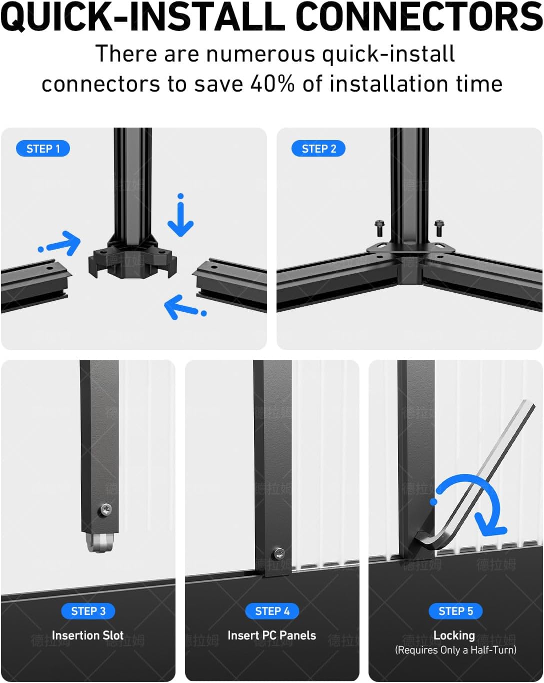 T-Shape Greenhouses, Heavy Duty Greenhouse with UV Protection, Polycarbonate Green House with Windproof Aluminum Frame, Roof Vents & Easy Assembly for Backyard or Garden