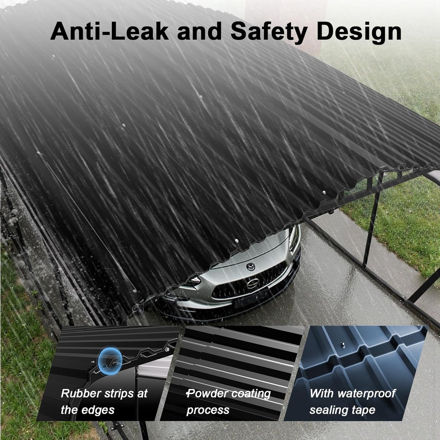 20x40FT Heavy-Duty Metal Carport, Outdoor Car port Canopy with Reinforced Iron Frame, All-Weather Shelter for Cars, Trucks & Boats, Easy Assembly